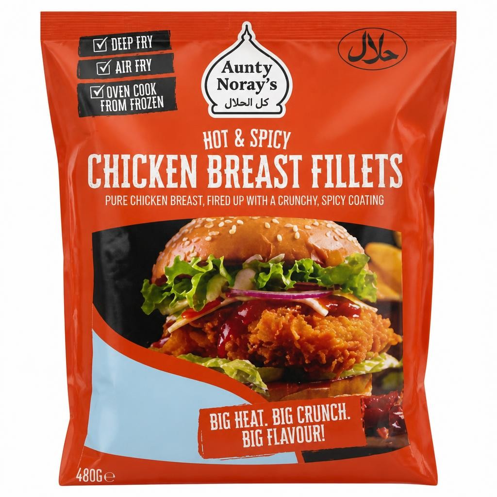 Aunty Noray's Hot & Spicy Chicken Breast Fillets 480g