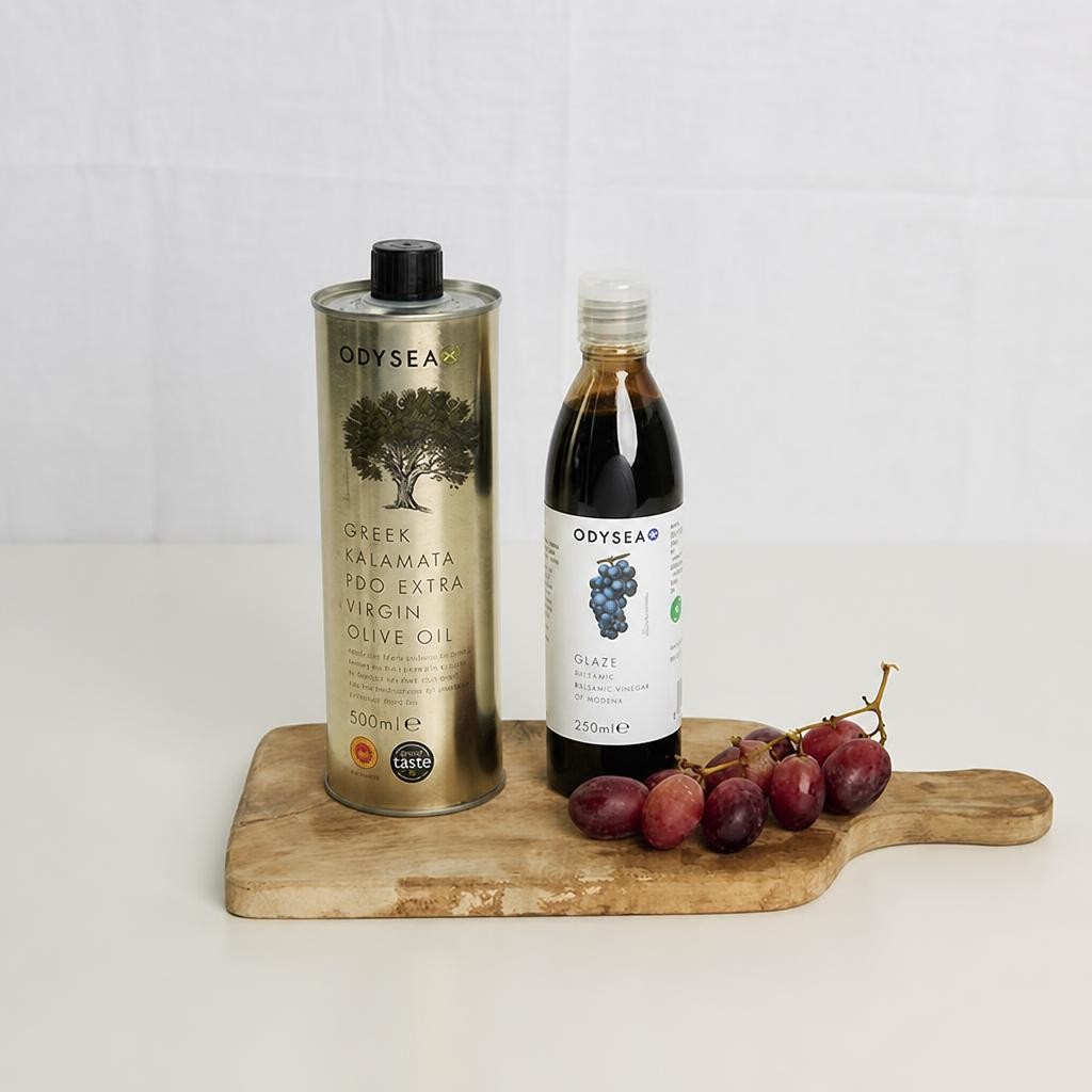Odysea Greek Kalamata PDO Extra Virgin Olive Oil & Glaze with 60% Balsamic Vinegar of Modena