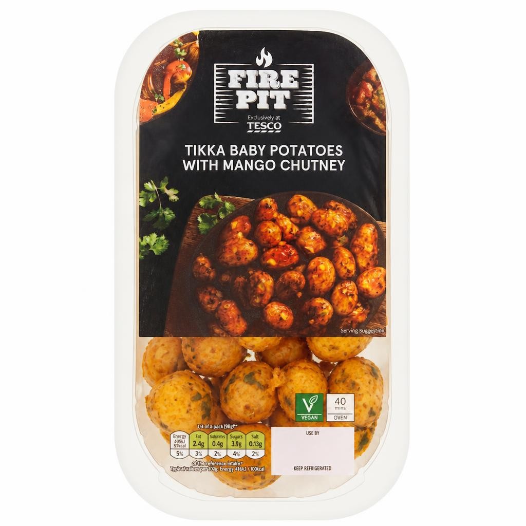 Tesco Fire Pit Tikka Baby Potatoes With Mango Chutney 500g