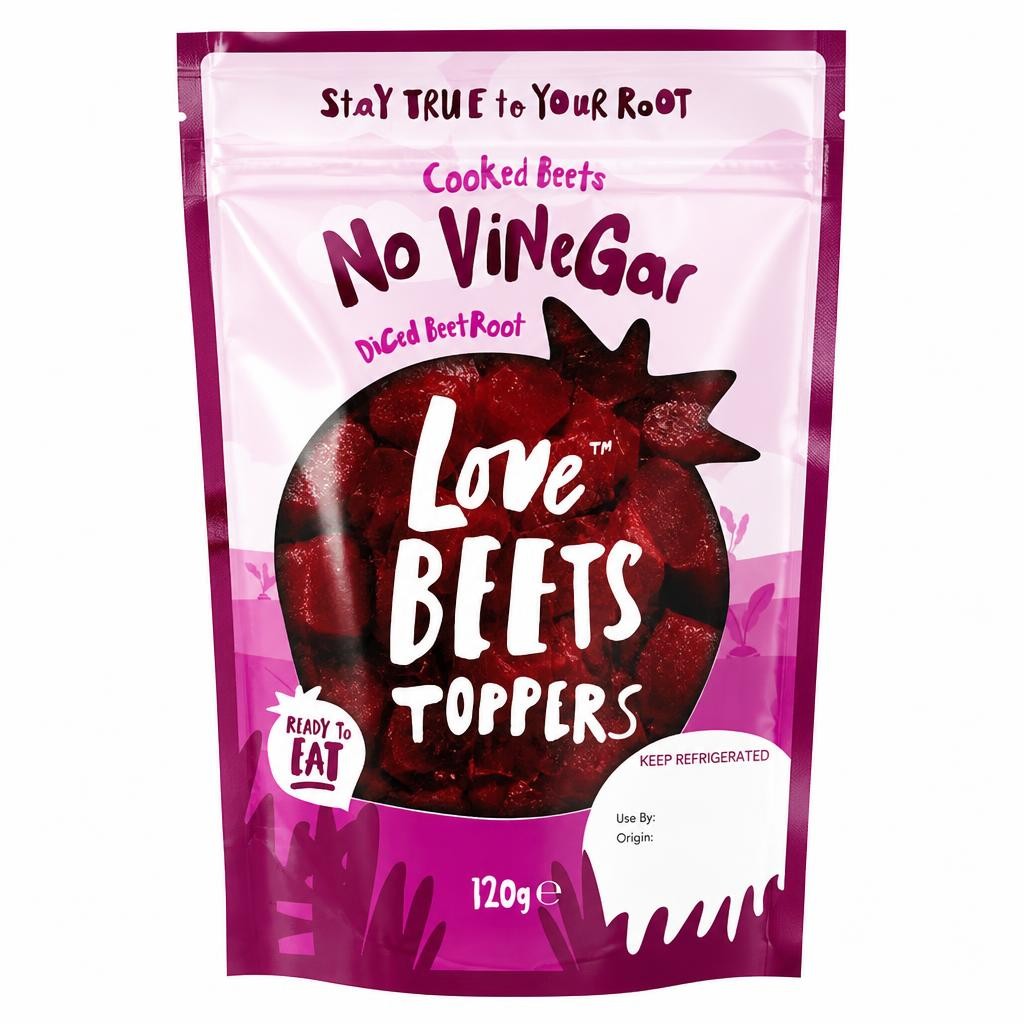 LOVE BEETS NO VINEGAR DICED BEETROOT TOPPERS 120G