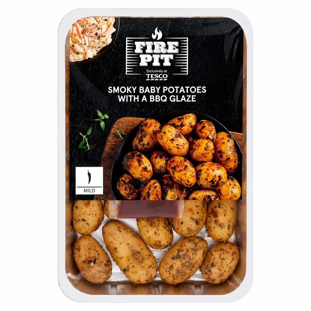 Tesco Firepit Smoky Baby Potatoes With Bbq Glaze 500G