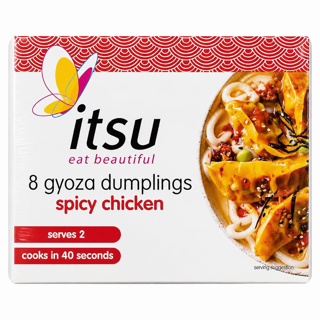 itsu spicy chicken 8 gyoza dumplings 150g