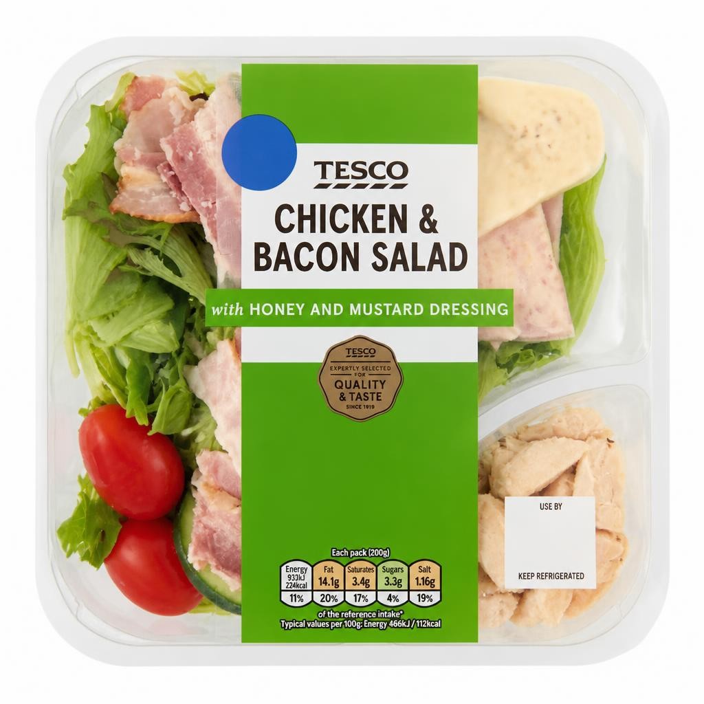 Tesco Chicken & Bacon Salad with Honey Mustard Dressing 200g