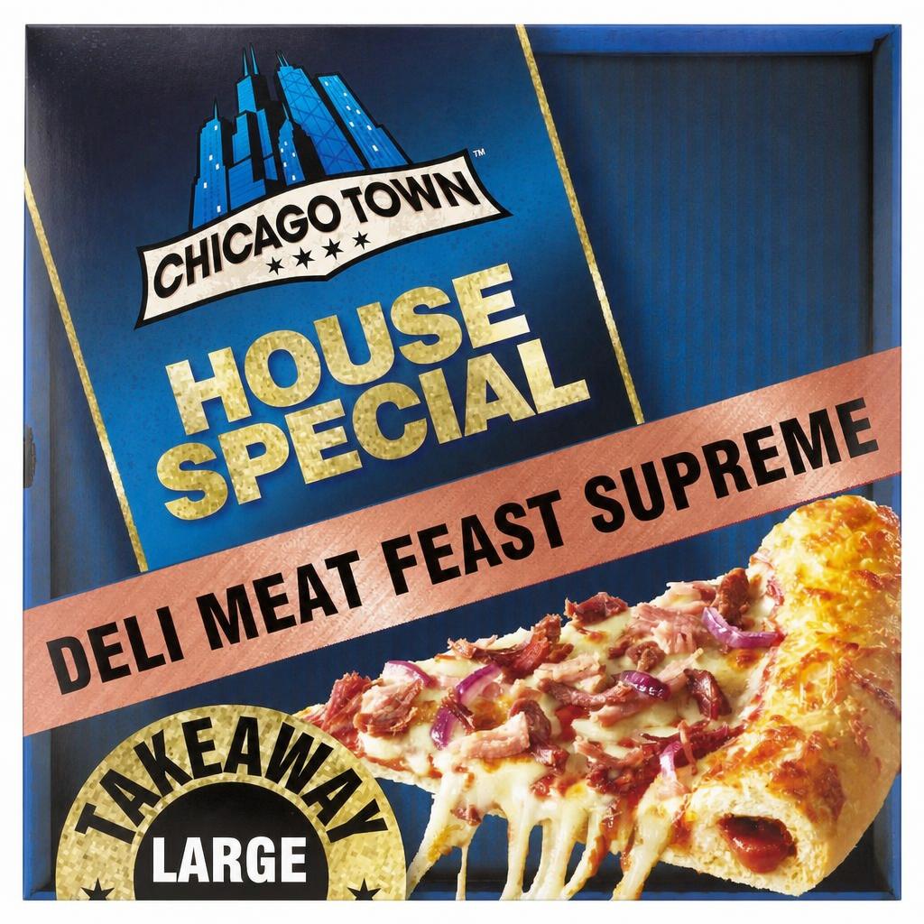 Chicago Town Takeaway Stuffed Crust Deli Meat Feast Supreme Large Pizza 683g