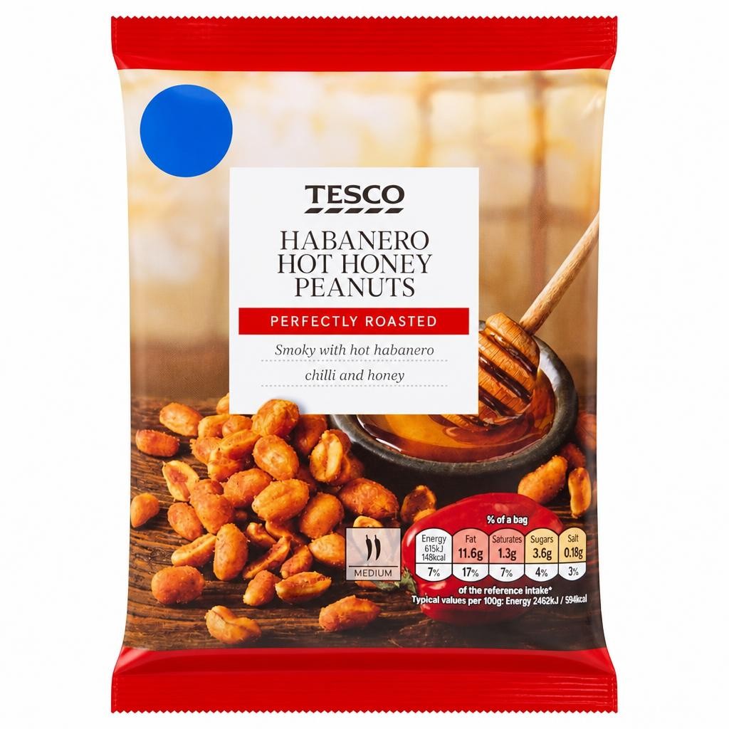 Tesco Habanero Hot Honey Peanuts 200g