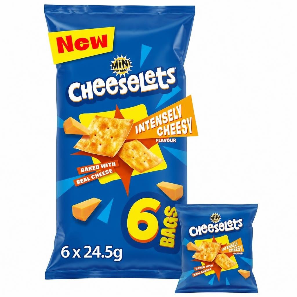 Mini Cheddars Cheeselets Baked Snacks 6 x 24.5g