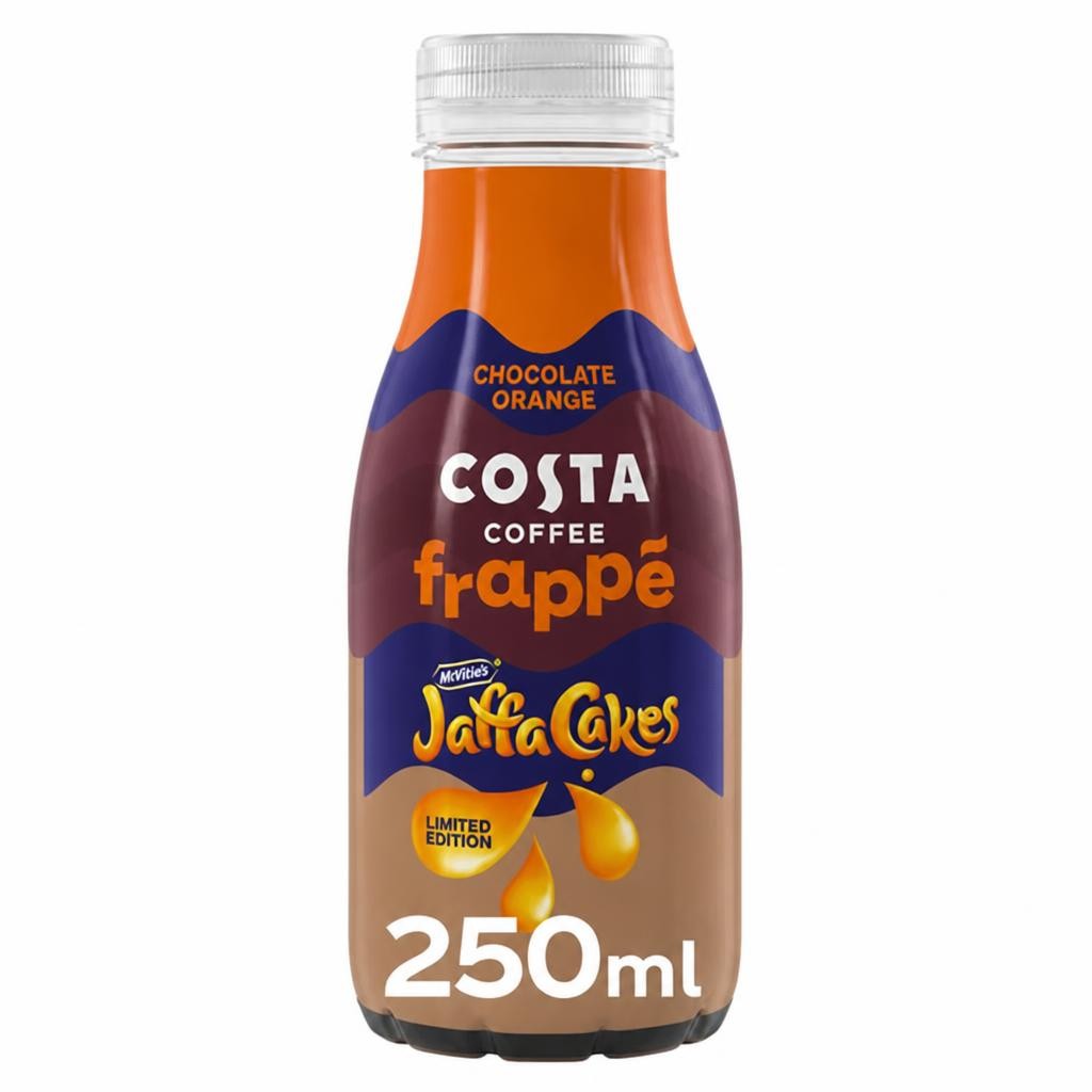 Costa Coffee 250ml Frappe Jaffa Cakes Chocolate Orange Iced Coffee Bottle