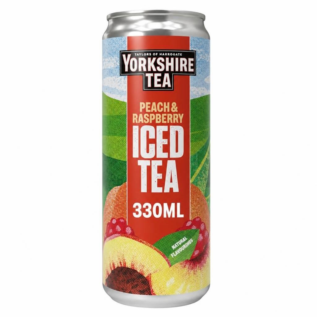 Yorkshire Tea 330ml Peach & Raspberry Iced Tea Can
