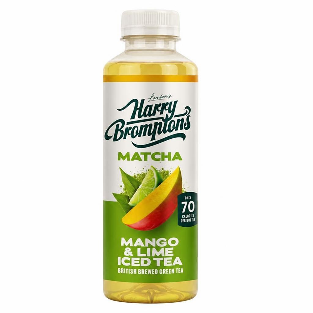 Harry Brompton's 500ml Mango & Lime Iced British Brewed London's Green Tea Matcha