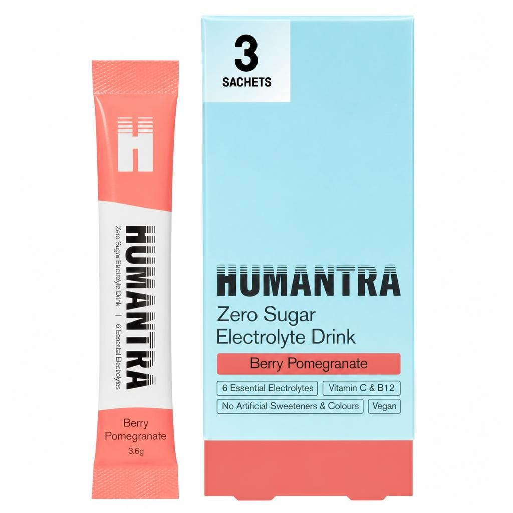 Humantra 3 x 3.6g Berry Pomegranate Zero Sugar Electrolyte Drink Sachets