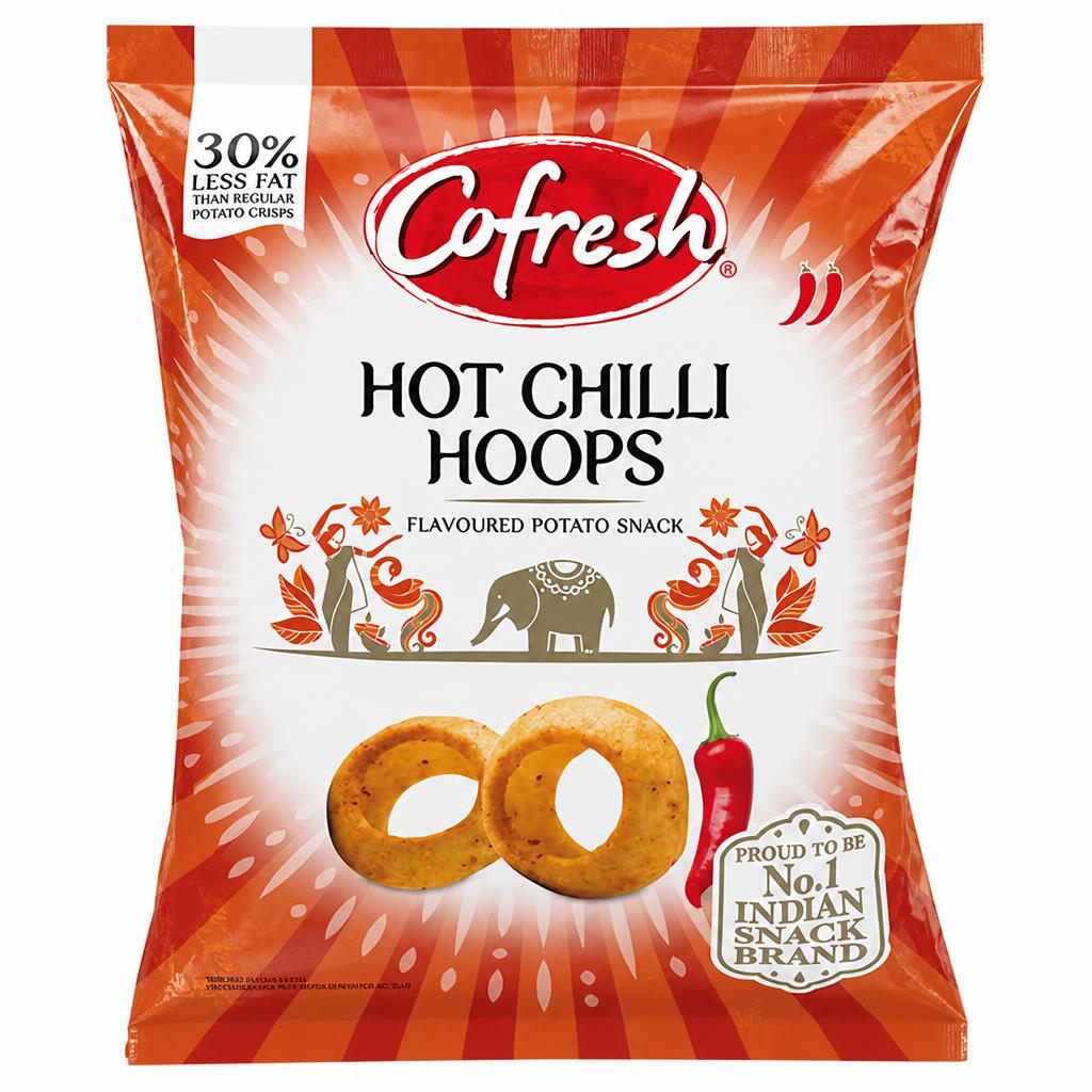 Cofresh Hot Chilli Hoops Flavoured Potato Snack 80g