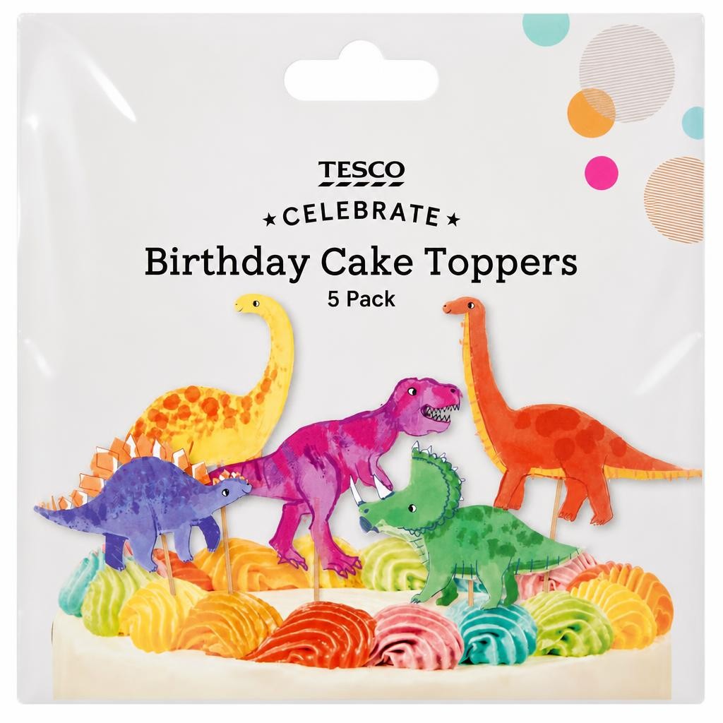 Tesco Dinosaur Cake Toppers 5 Pack