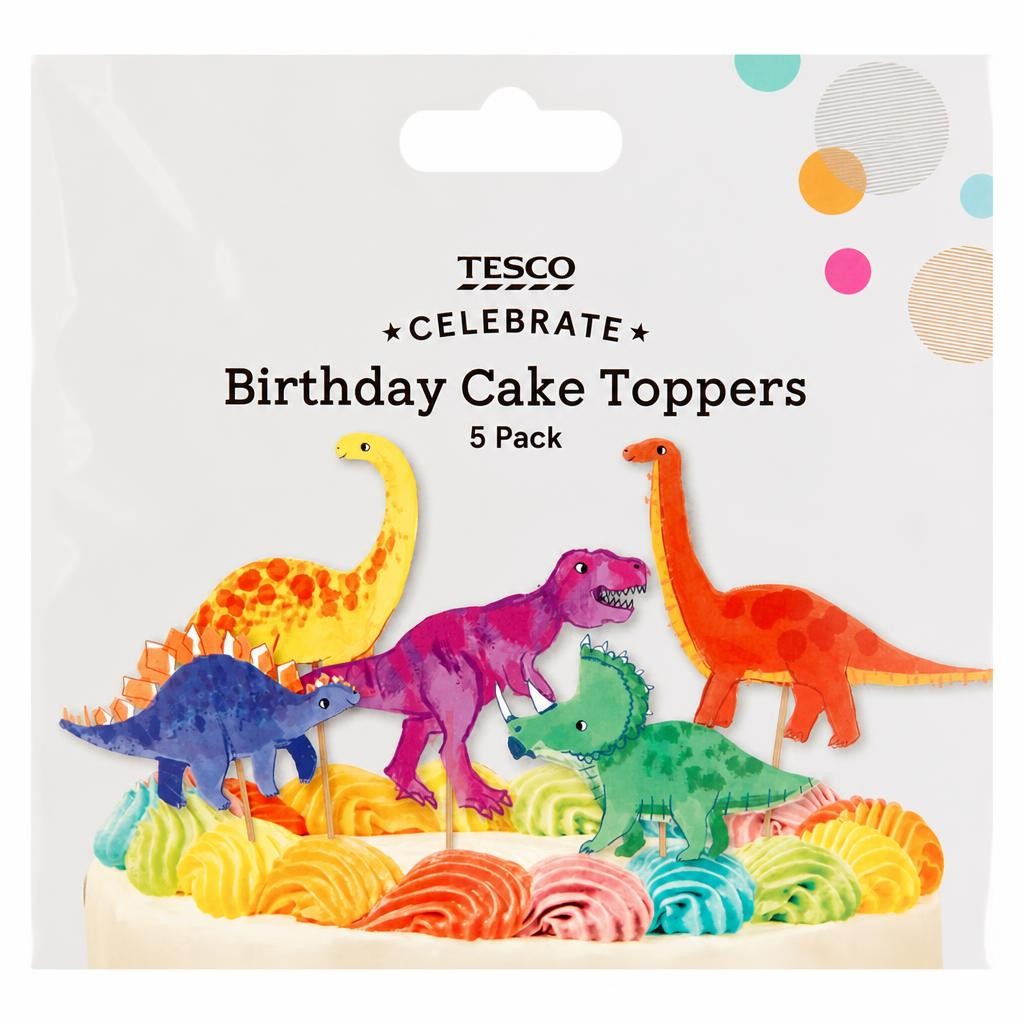 Tesco Dinosaur Cake Toppers 5 Pack