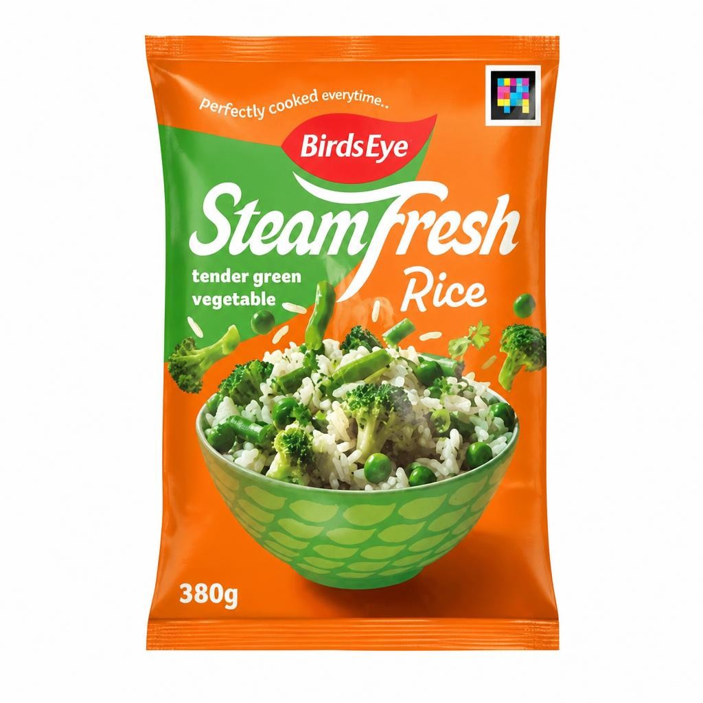 Birds Eye Steamfresh 2 Tender Green Vegetable Rice Steam Bags 380g