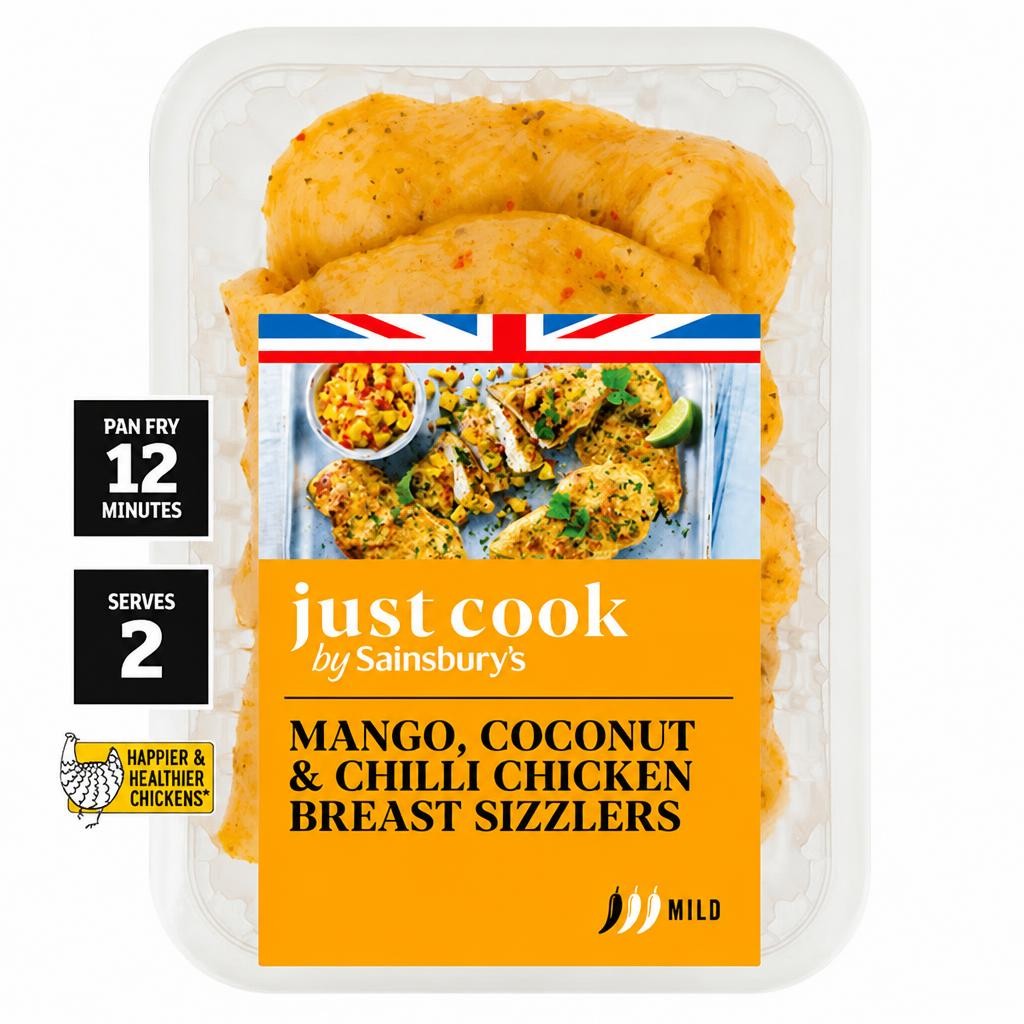 Sainsbury’s Just Cook 330g Mango, Coconut & chilli Chicken breast Grills