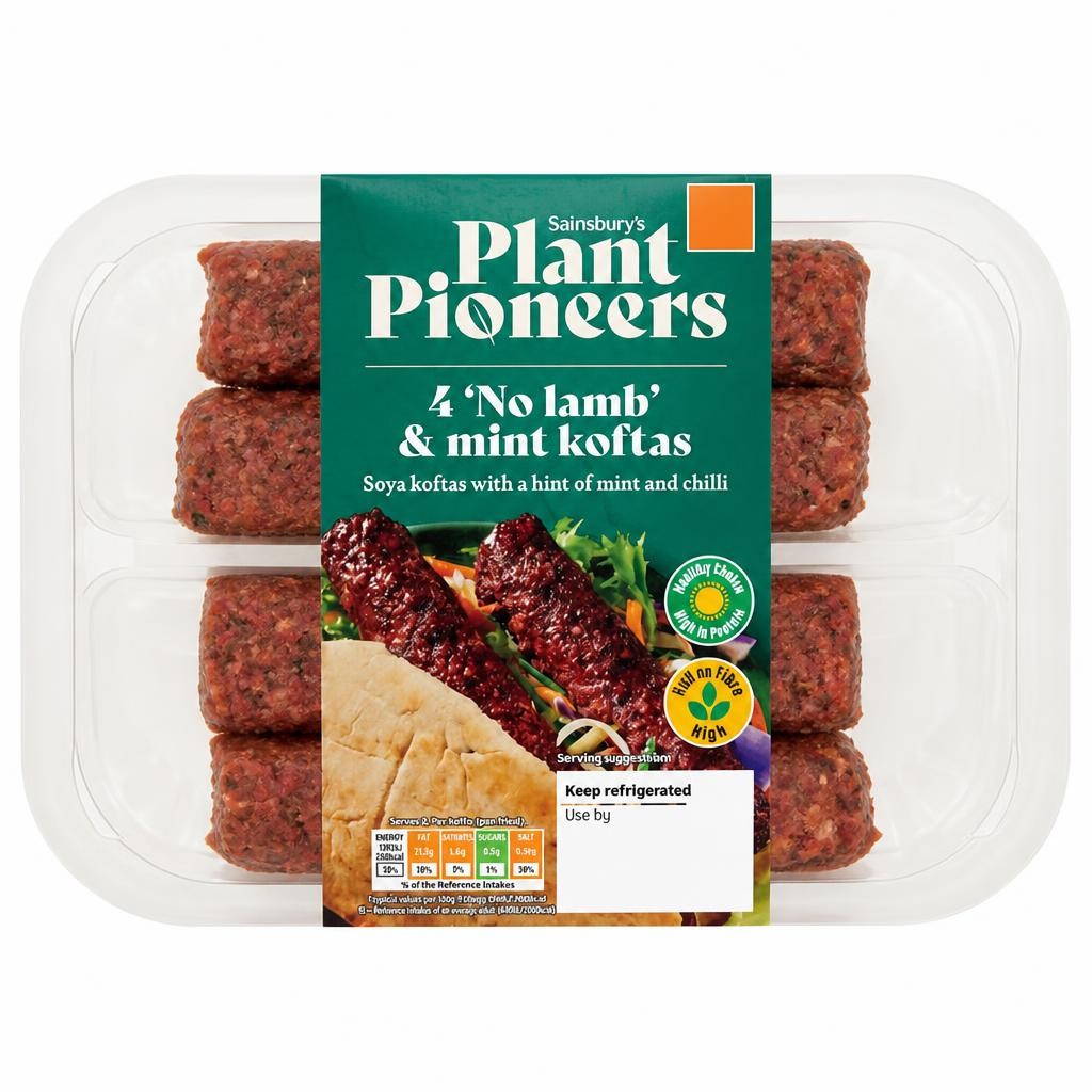 Sainsbury's Plant Pioneers 4 'No Lamb' & Mint Koftas 240g