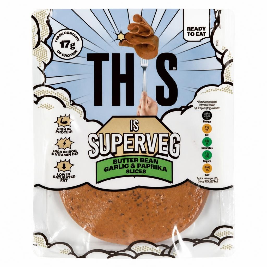 This is 95g Butter Bean Garlic & Paprika Superveg Slices