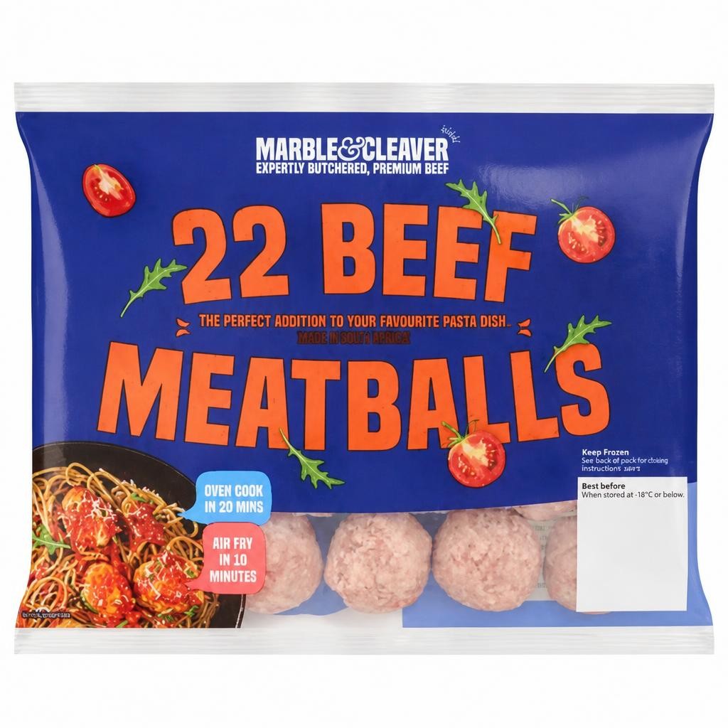 Marble & Cleaver 22 Beef Meatballs 440g