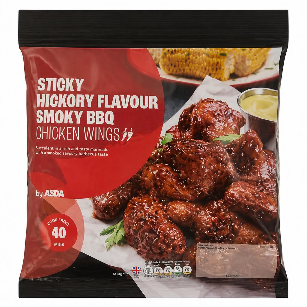 ASDA Sticky Hickory Flavour Smoky BBQ Chicken Wings 600g