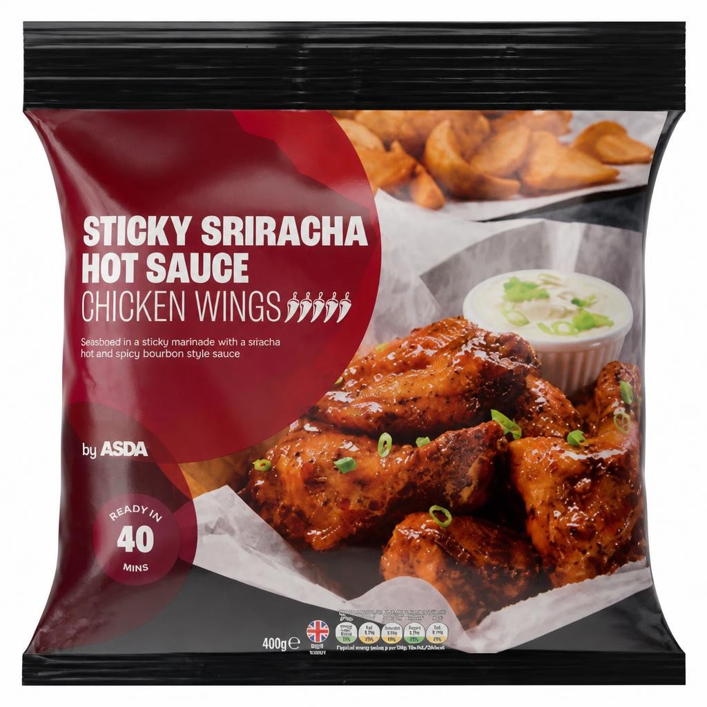 ASDA Sticky Sriracha Hot Sauce Chicken Wings 600g