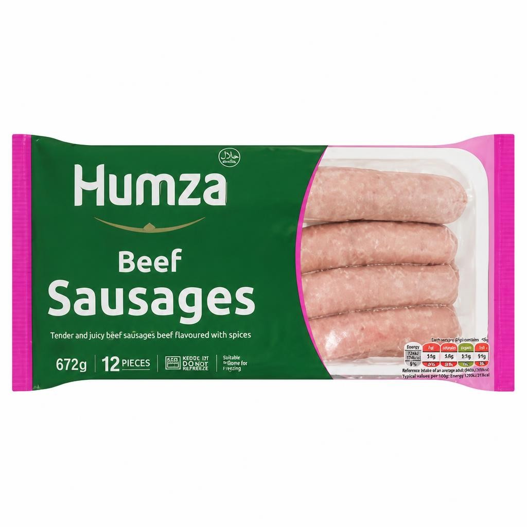 Humza Beef Sausages 672g