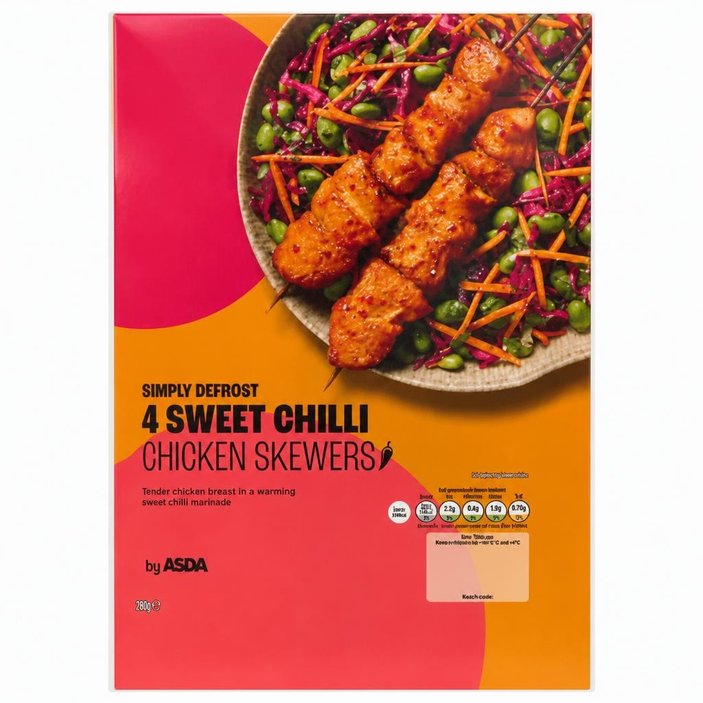 ASDA 4 Sweet Chilli Chicken Skewers 340g