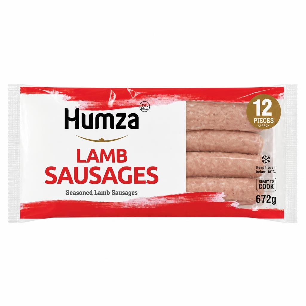 Humza 12 Seasoned Lamb Sausages 672g