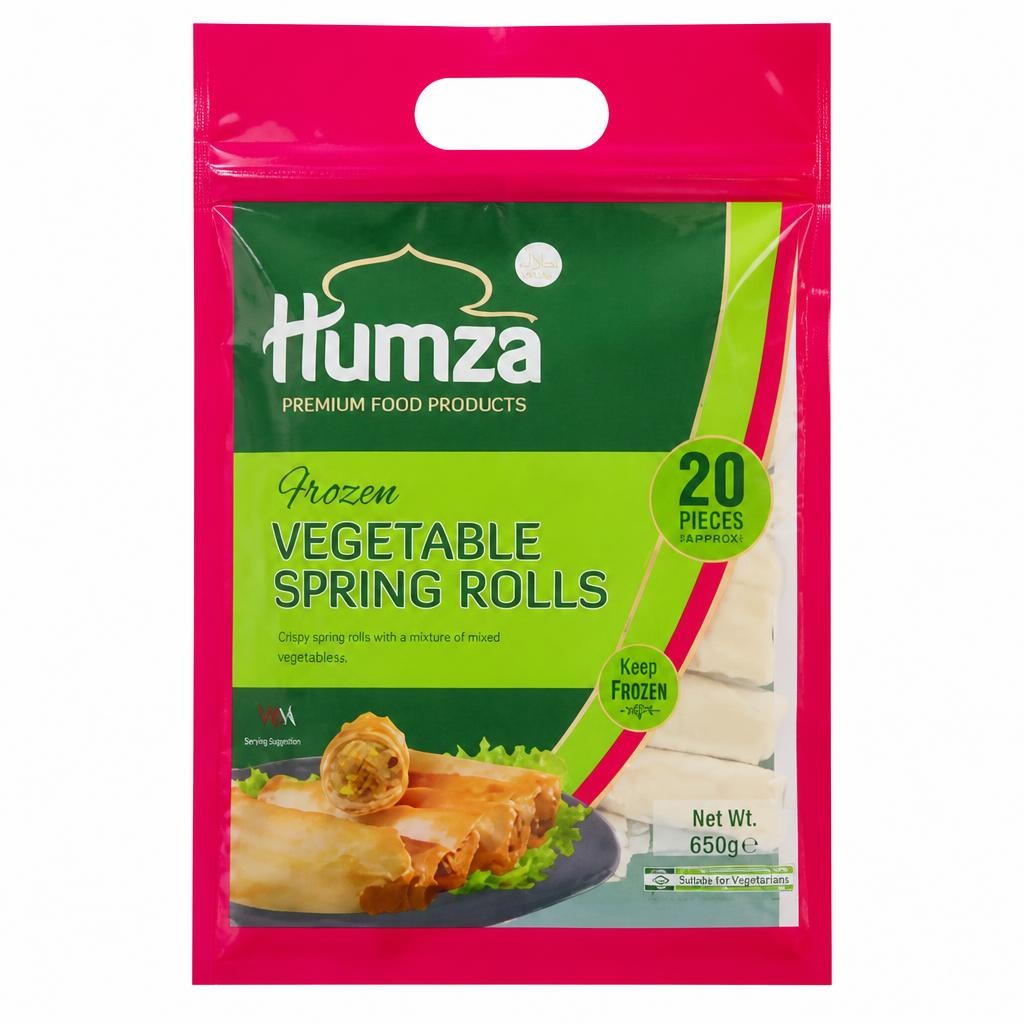 Humza 20 Frozen Vegetable Spring Rolls 650g