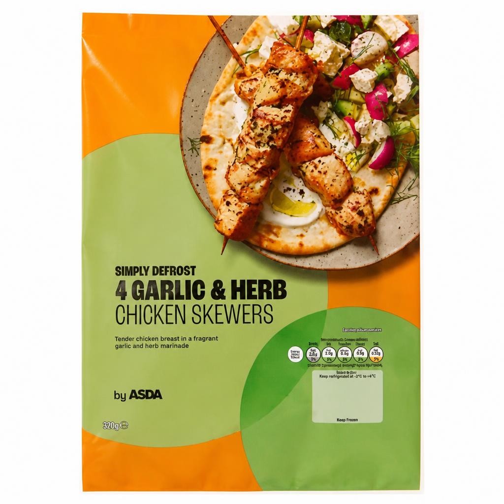 ASDA 4 Garlic & Herb Chicken Skewers 340g