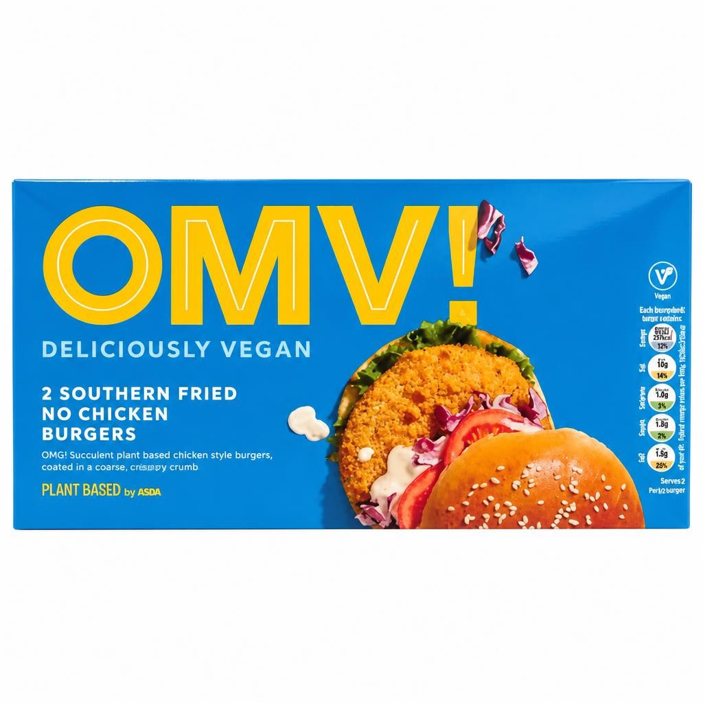 ASDA OMV! Plant Based by  2 Southern Fried No Chicken Burgers 227g