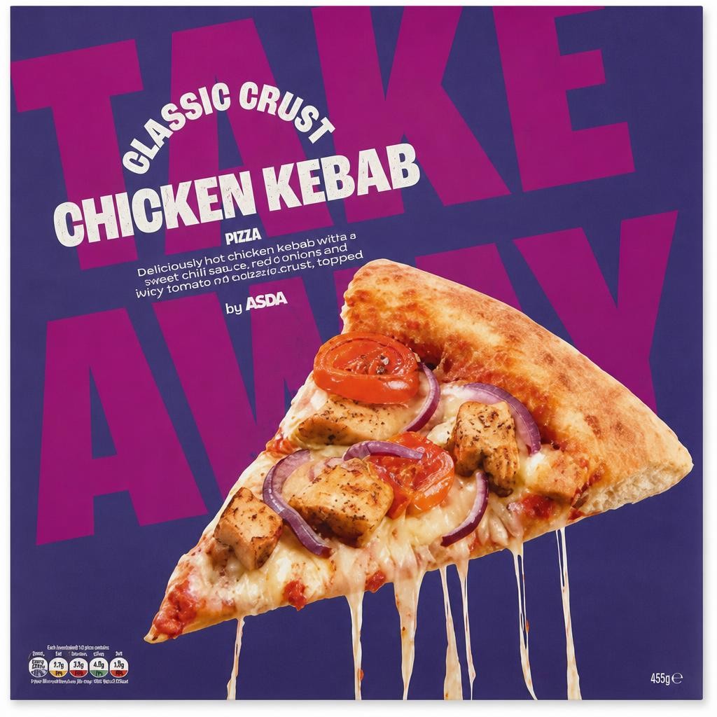 ASDA Take Away Classic Crust Chicken Kebab Pizza 487g