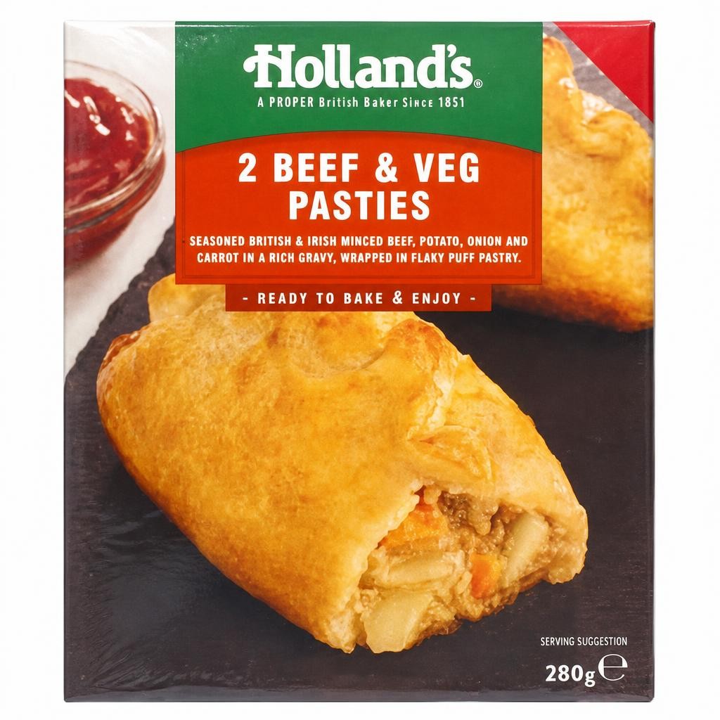 Holland's 2 Beef & Veg Pasties 280g