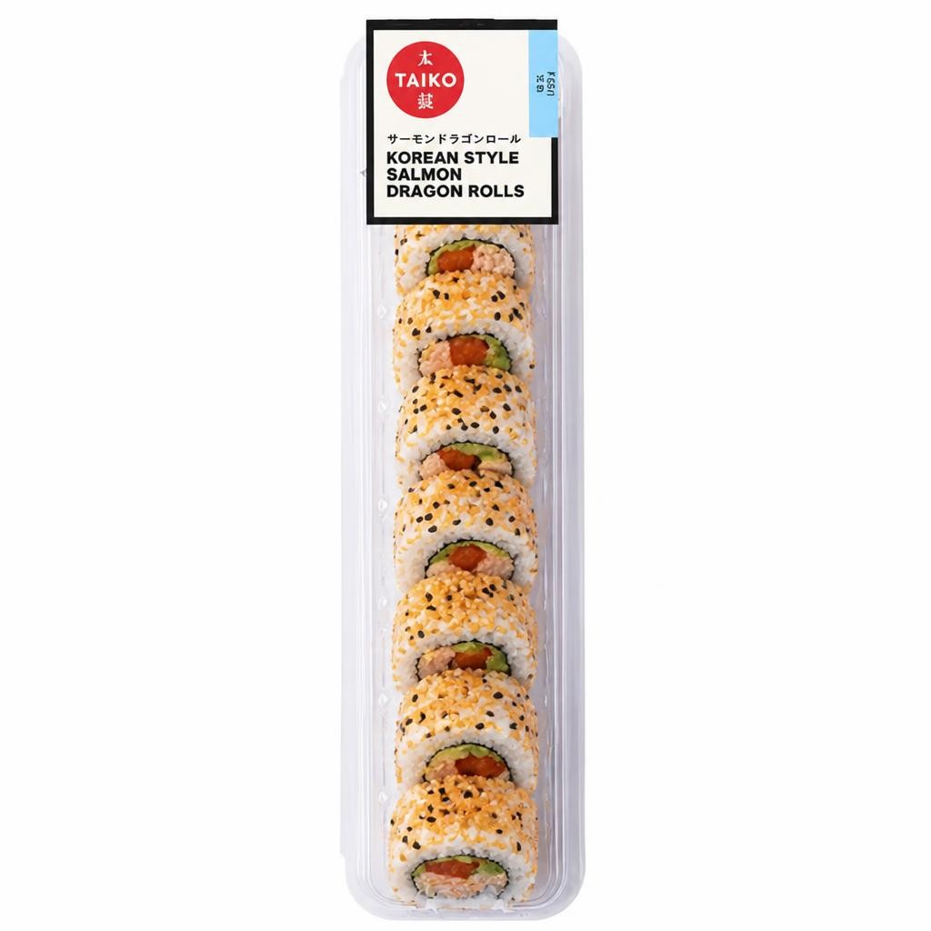 Taiko Korean Style Salmon Dragon Rolls