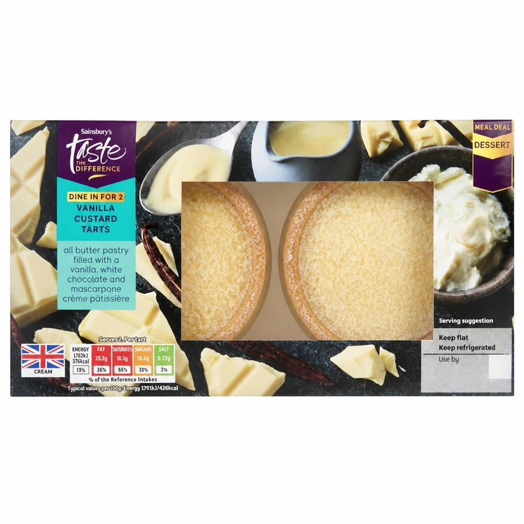 Sainsbury's 120g Vanilla Custard Tarts, Taste the Difference
