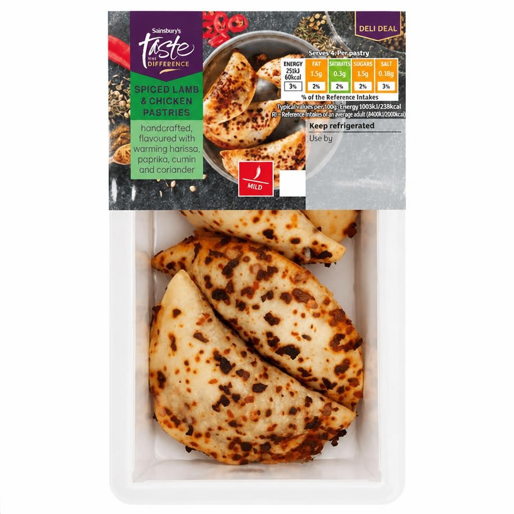 Sainsbury's Spiced Lamb & Chicken Pastries, Limited Edition, Taste the Difference 100g