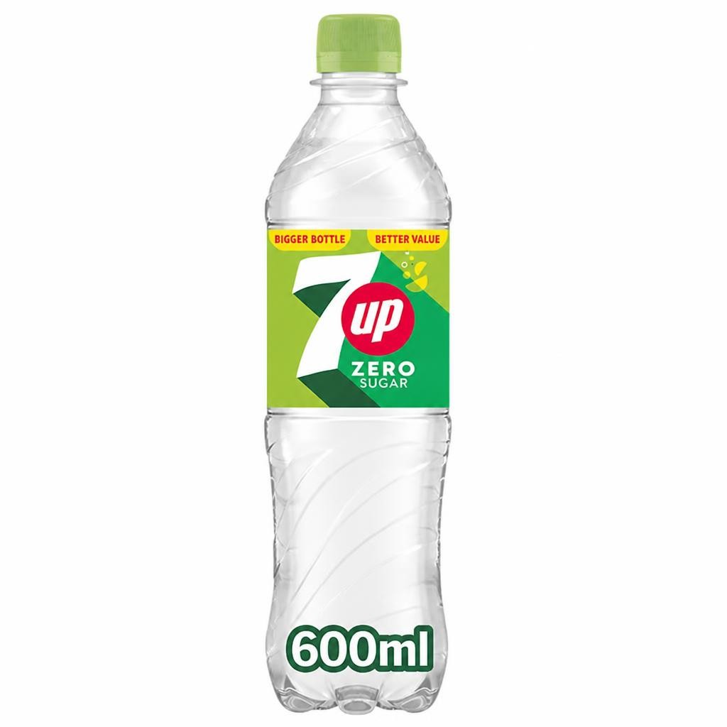 7UP ZERO SUGAR LEMON & LIME SOFT DRINK 600ML