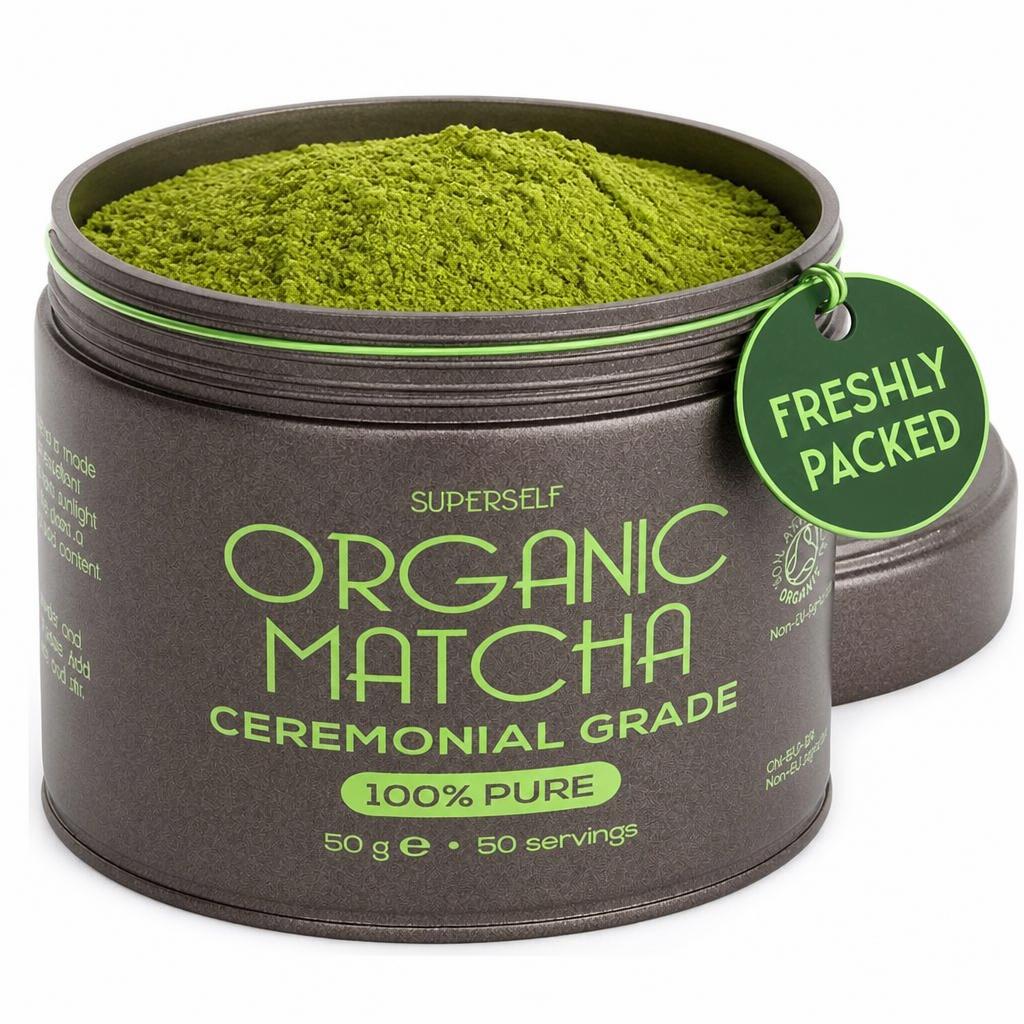 SuperSelf Organic Matcha Green Tea Powder Ceremonial Grade 50g