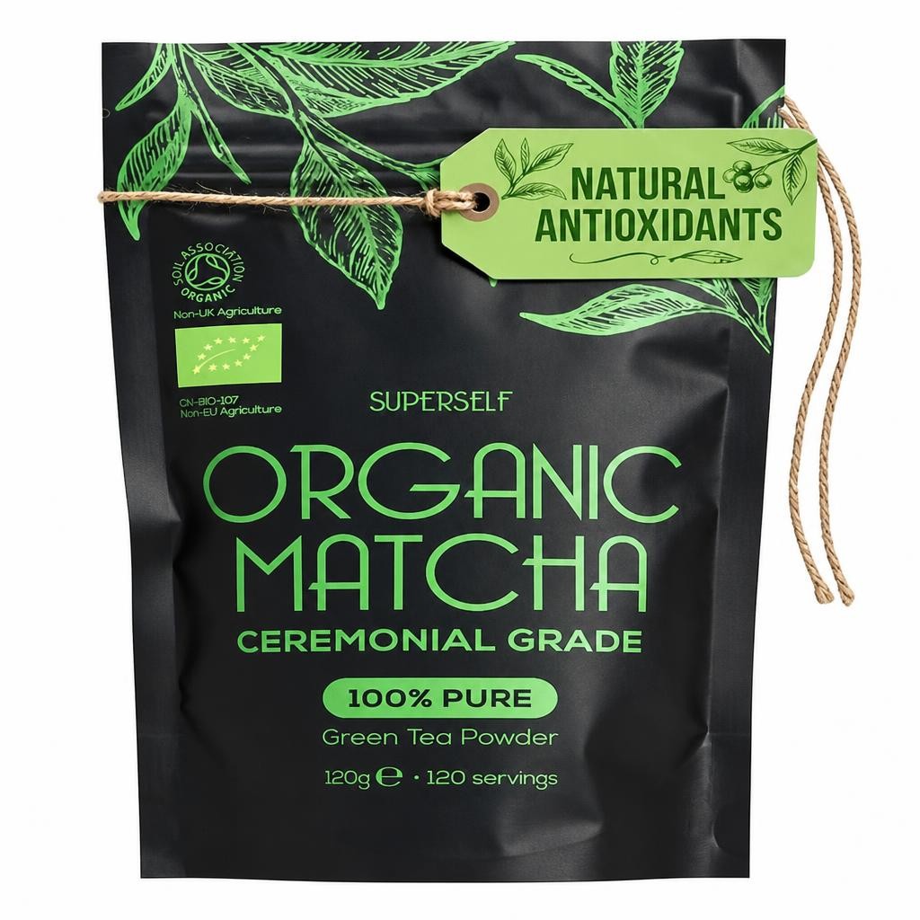 SuperSelf Organic Matcha Green Tea Powder Ceremonial Grade 120g