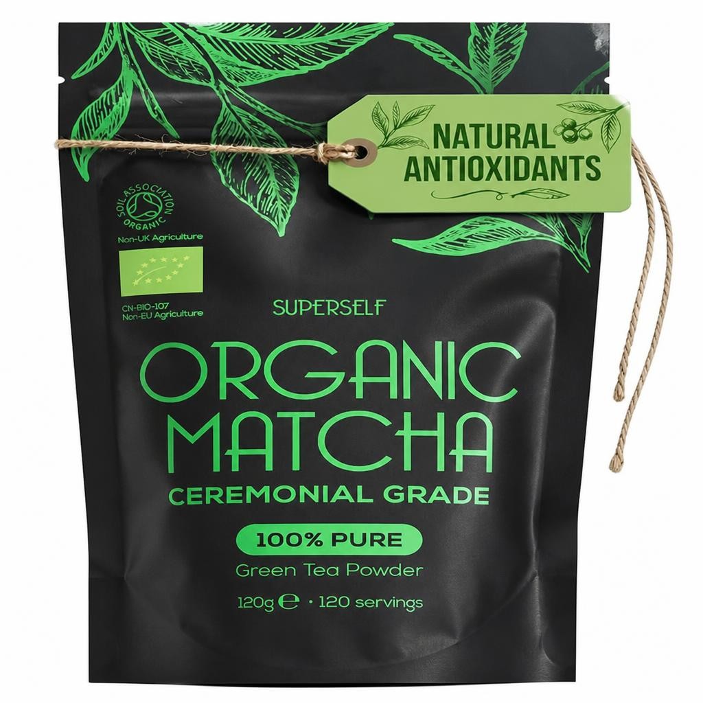 SuperSelf Organic Matcha Green Tea Powder Ceremonial Grade 120g