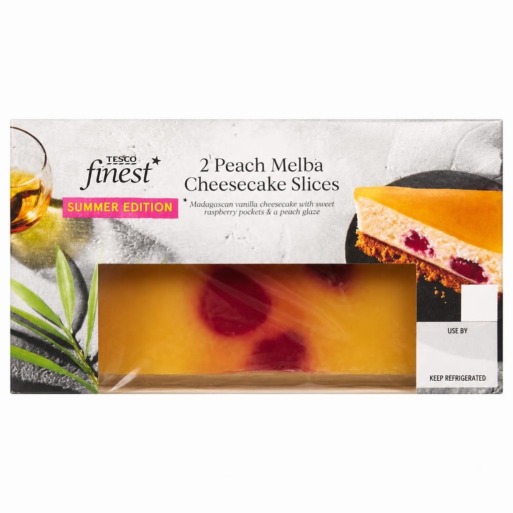 Tesco Finest 2 Peach Melba Cheesecake Slices 180g