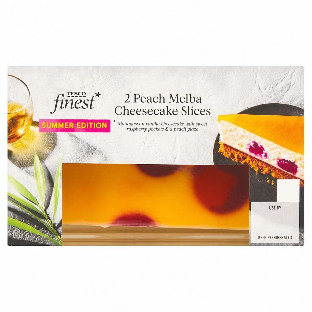 Tesco Finest 2 Peach Melba Cheesecake Slices 180g