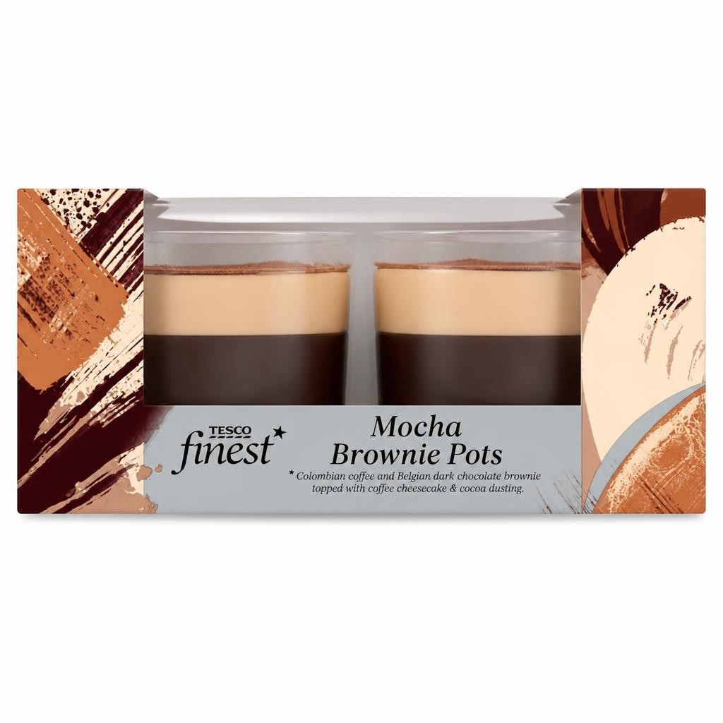 Tesco Finest Mocha Brownie Pot 2x93g