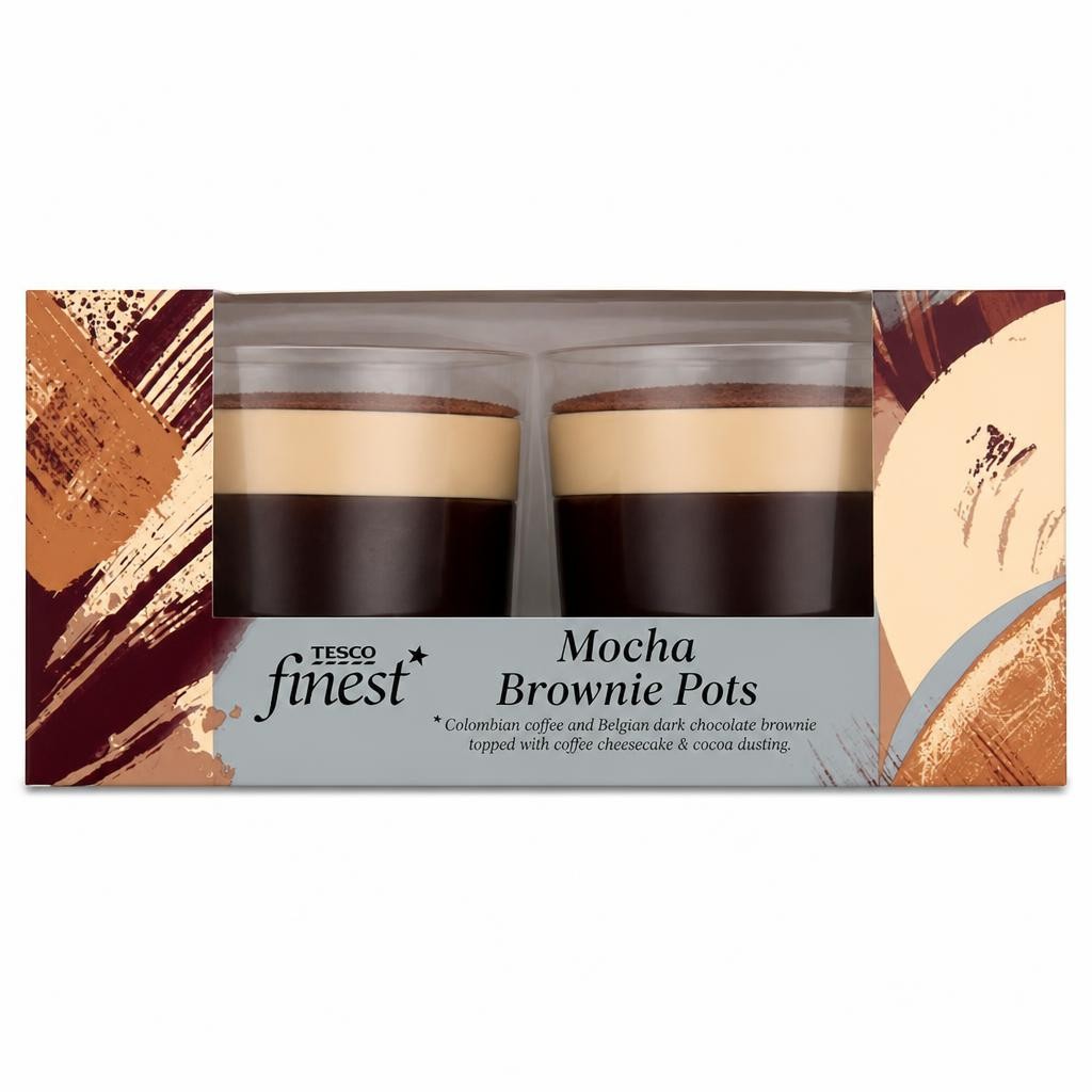 Tesco Finest Mocha Brownie Pot 2x93g