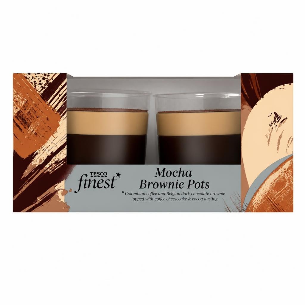 Tesco Finest Mocha Brownie Pot 2x93g