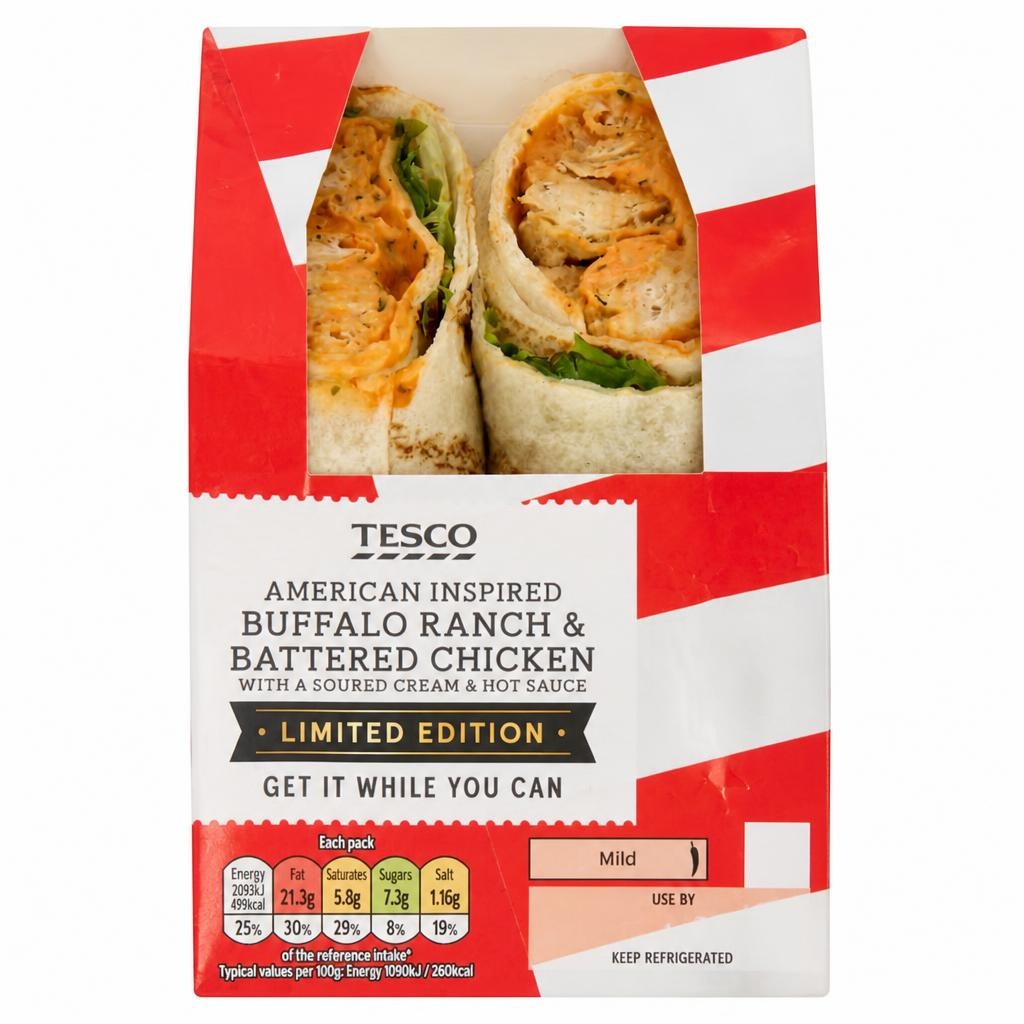 Tesco Buffalo Ranch & Battered Chicken Wrap