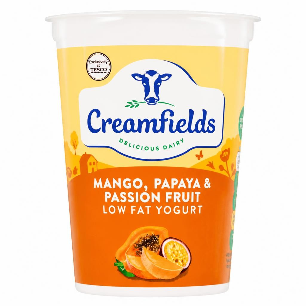 Creamfields Mango, Papaya & Passion Fruit Low Fat Yogurt 450g