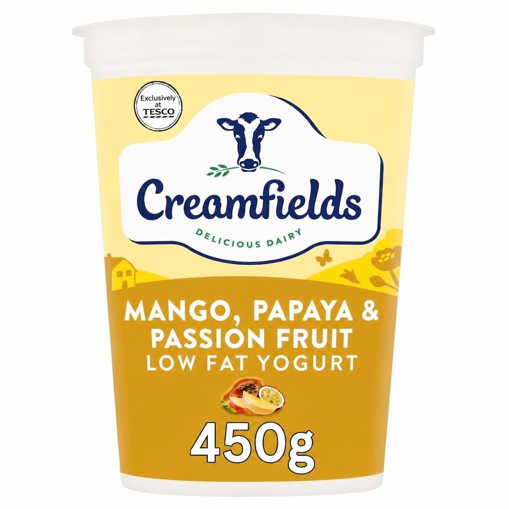 Creamfields Mango, Papaya & Passion Fruit Low Fat Yogurt 450g