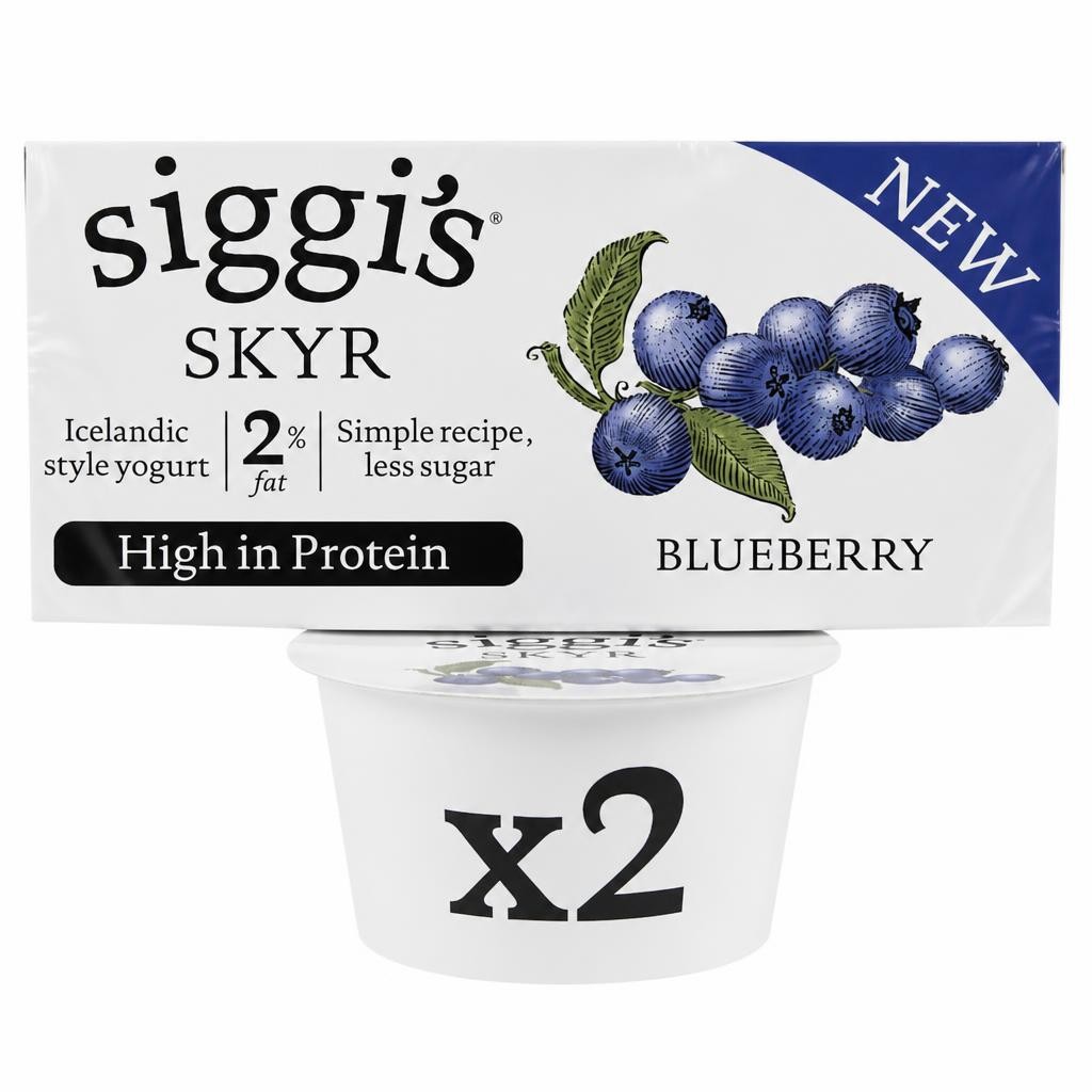 siggi's skyr 2% fat Icelandic style Blueberry Yogurt 2 x 140g
