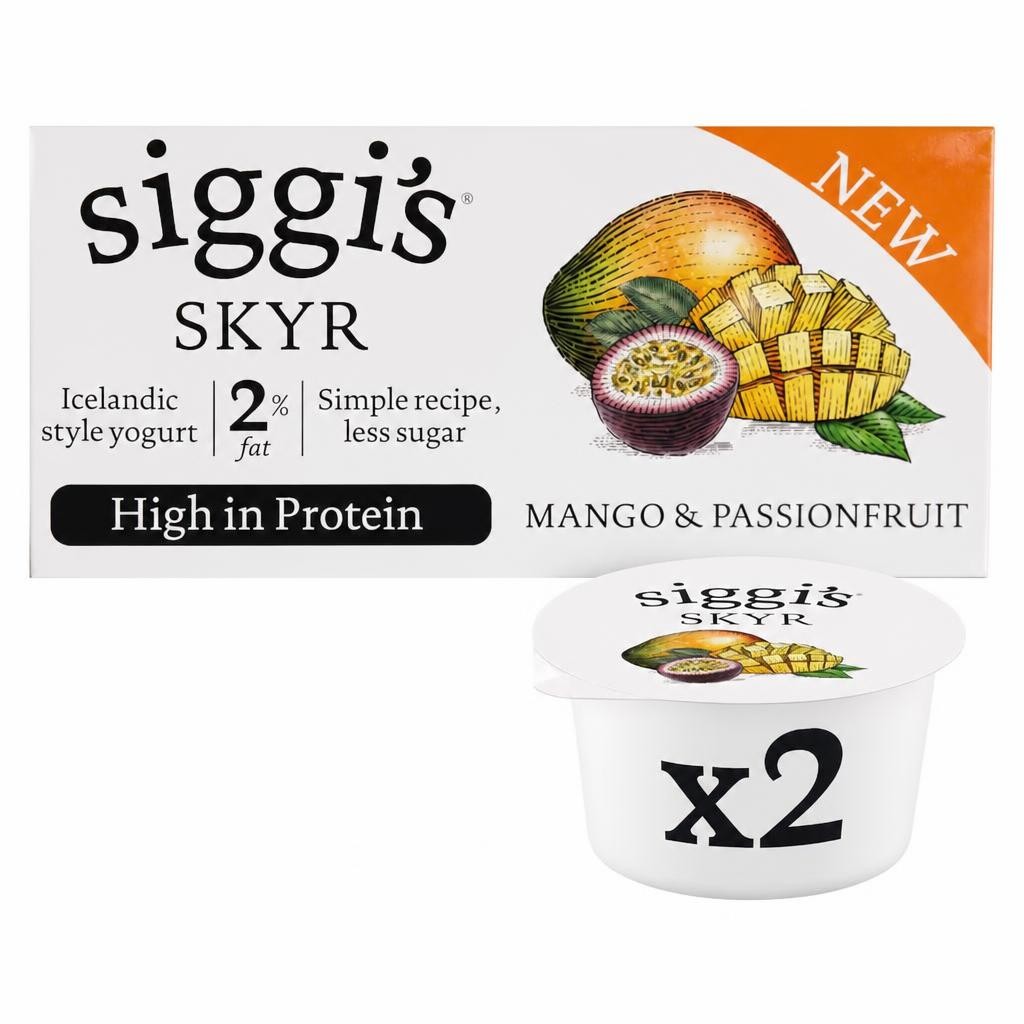 siggi's skyr 2% fat Icelandic style Mango Passionfruit Yogurt 2 x 140g