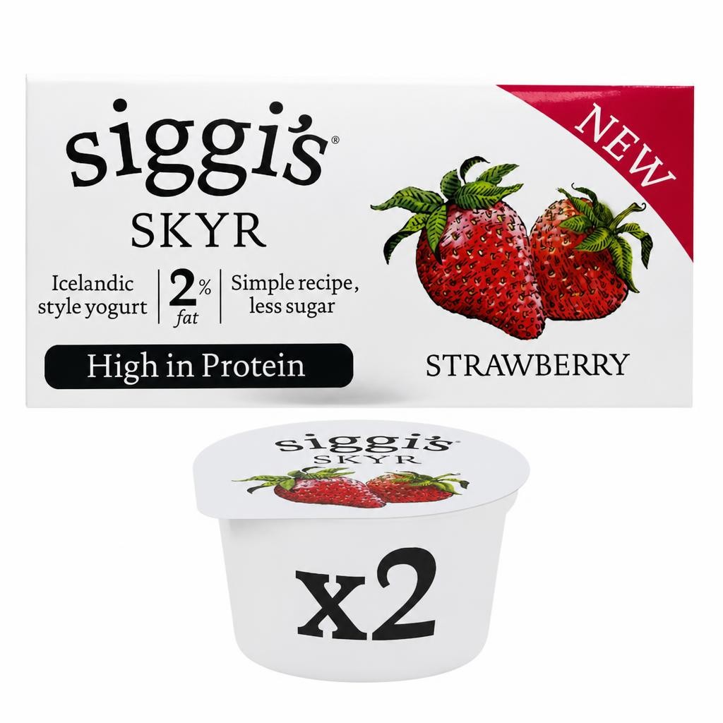 siggi's skyr 2% fat Icelandic style Strawberry Yogurt 2 x 140g